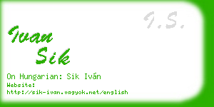 ivan sik business card